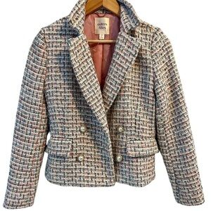 NEW! AUTRES FILLES ANTHROPOLOGIE TWEED Blazer Suit Jacket Size Small Womens